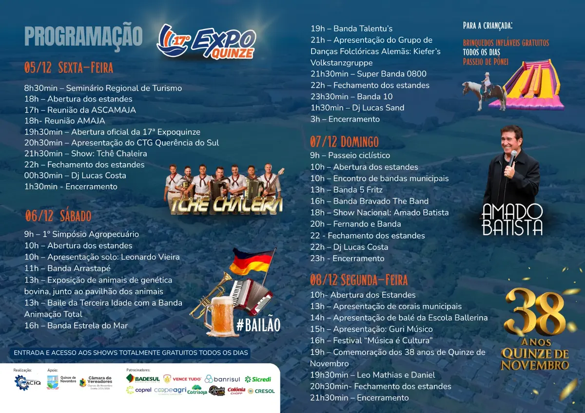 Faltam 11 dias para a 17ª ExpoQuinze: tudo pronto para receber visitantes de toda a região