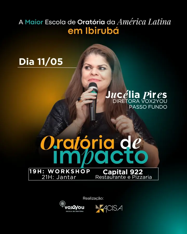 Acisa promove Workshop de Oratória em Ibirubá no dia 11 de maio