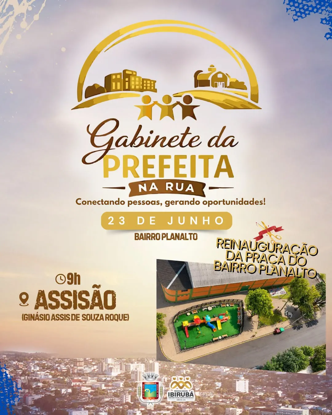 Gabinete da Prefeita na Rua chega ao Bairro Planalto com serviços, saúde e reinauguração de praça