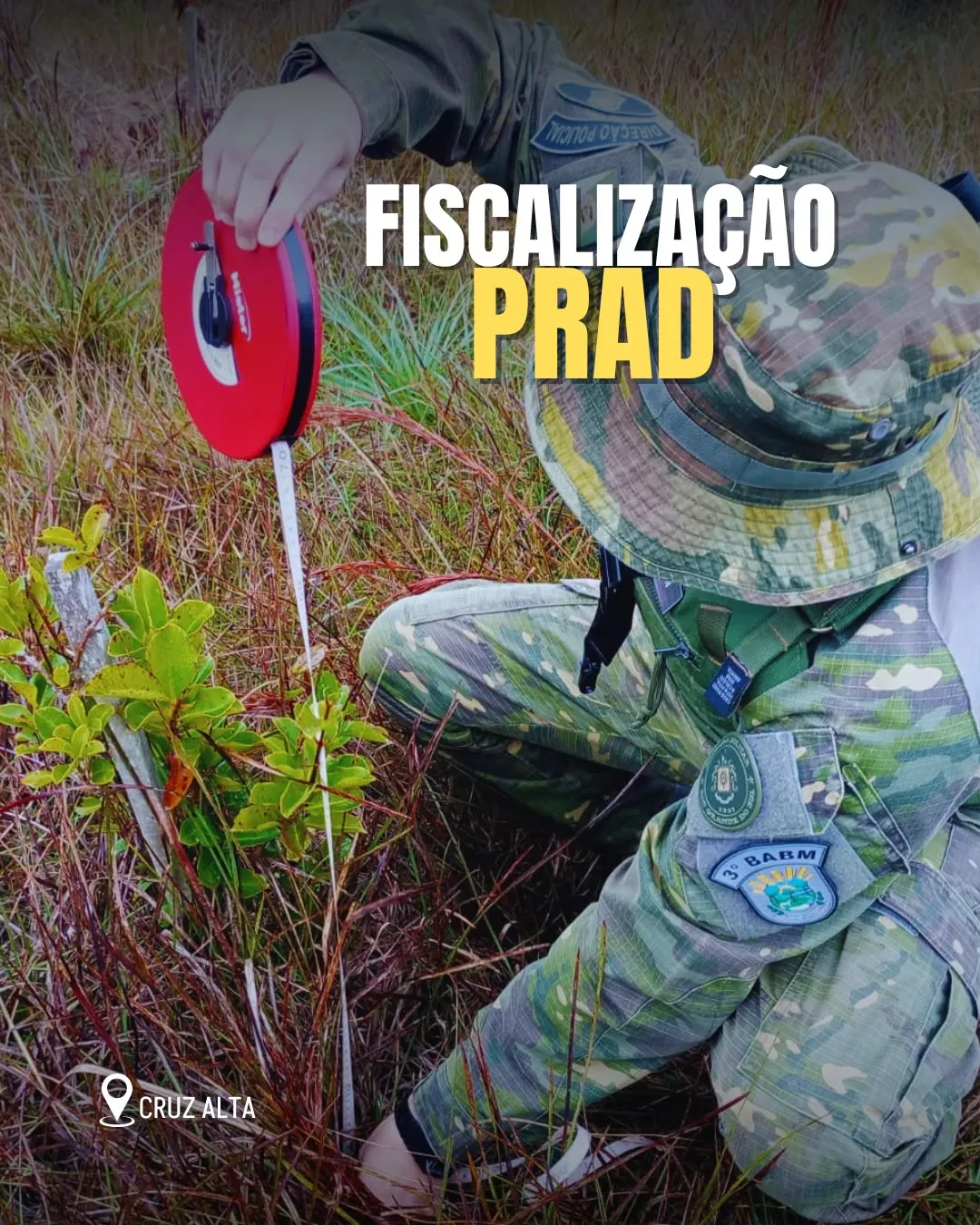 Brigada Militar fiscaliza execução de Plano de Recuperação de Área Degradada (PRAD) em Cruz Alta