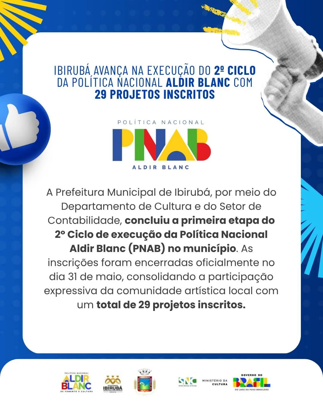 Ibirubá avança na execução do 2º ciclo da Política Nacional Aldir Blanc com 29 projetos culturais inscritos