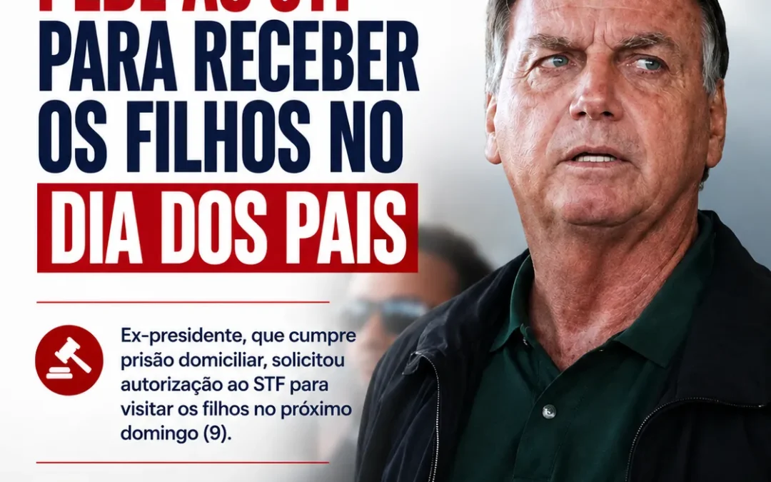 Bolsonaro pede ao STF para receber os filhos no Dia dos Pais