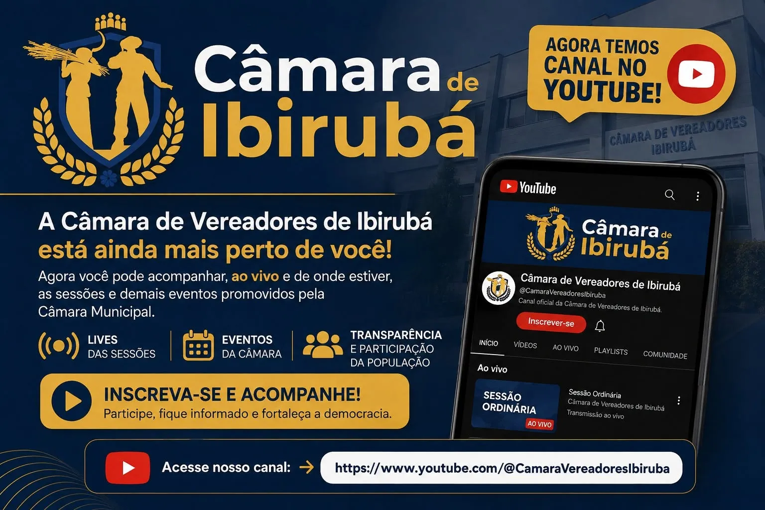 Câmara de Vereadores de Ibirubá amplia comunicação com a comunidade por meio de canal no YouTube
