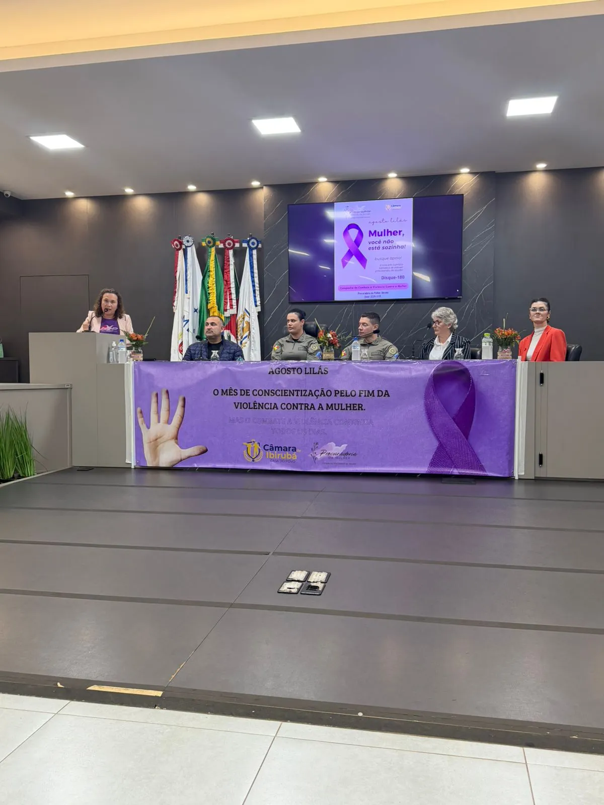 Agosto Lilás: palestra destaca atuação da Patrulha da Mulher em Ibirubá