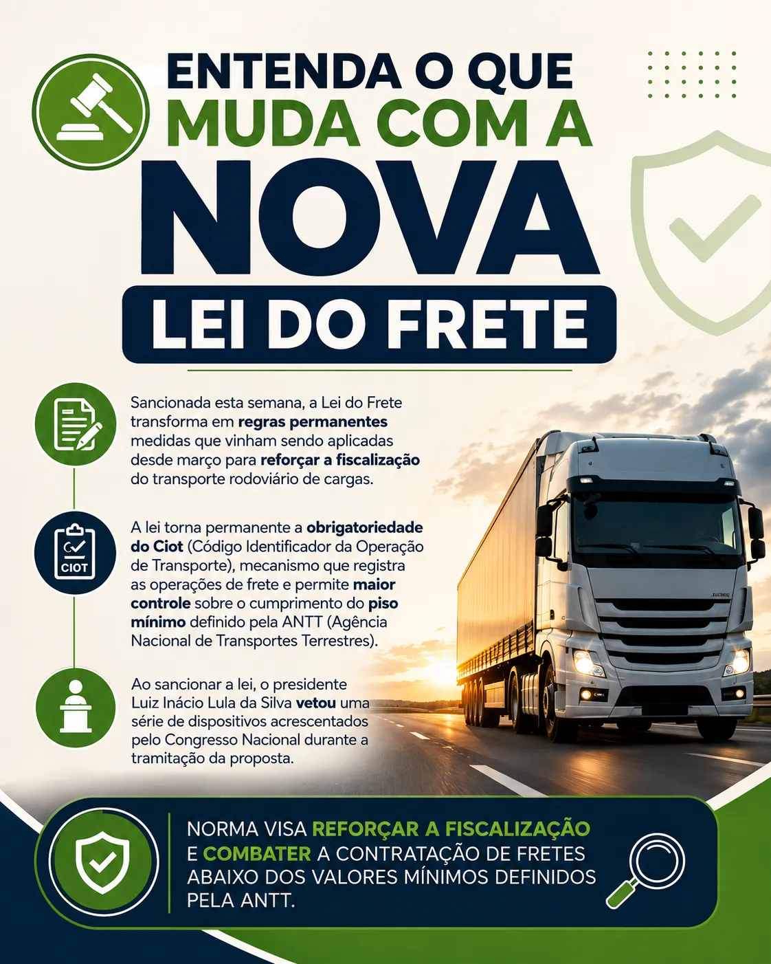 Entenda o que muda com a nova Lei do Frete