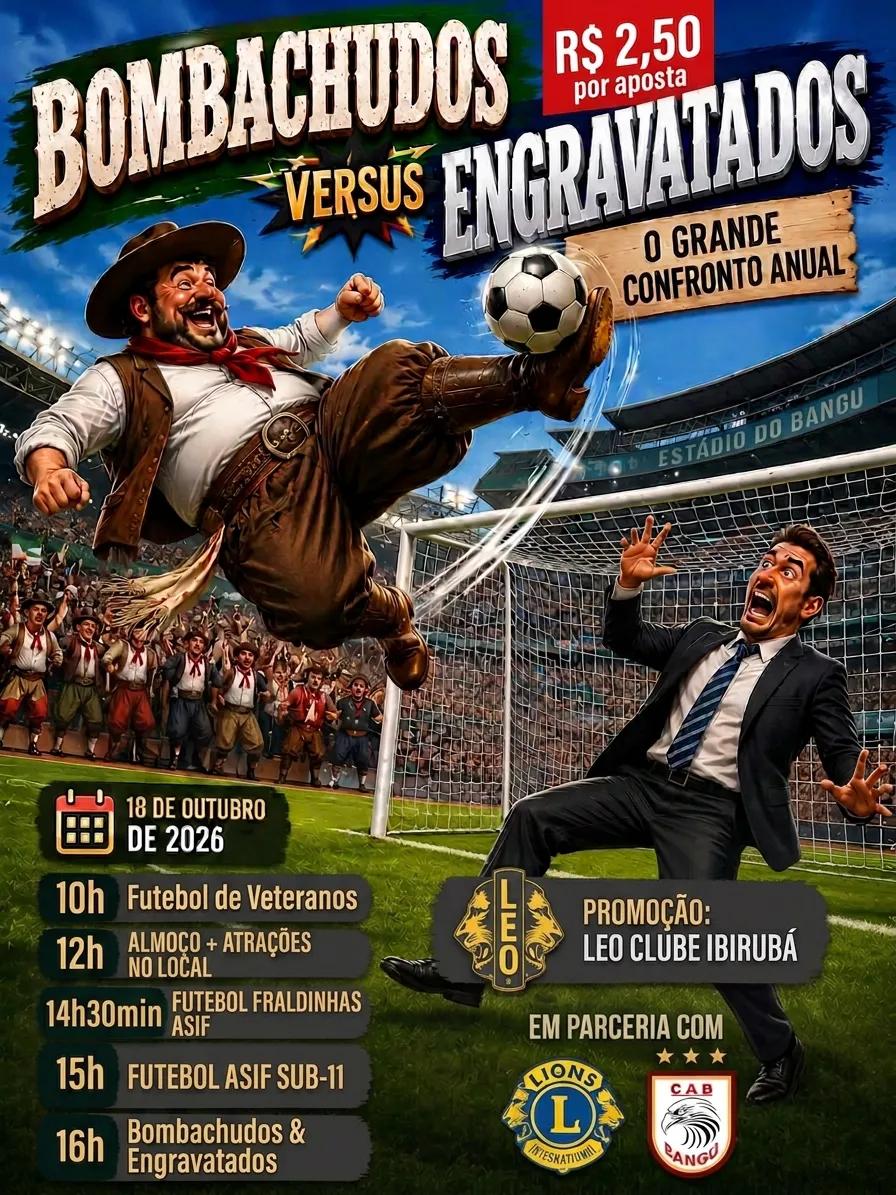 É NESSE DOMINGO: Bombachudos e Engravatados revivem clássico com esporte, integração e solidariedade em Ibirubá